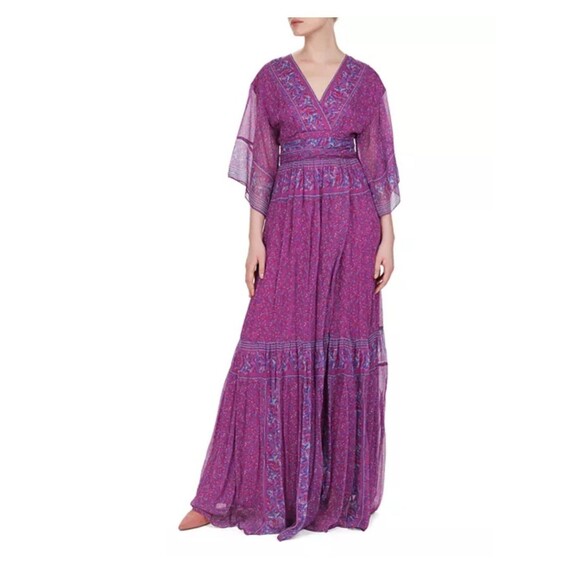 Ba&sh Maya Botanical Faux Wrap Maxi Dress XS - Picture 7 of 9